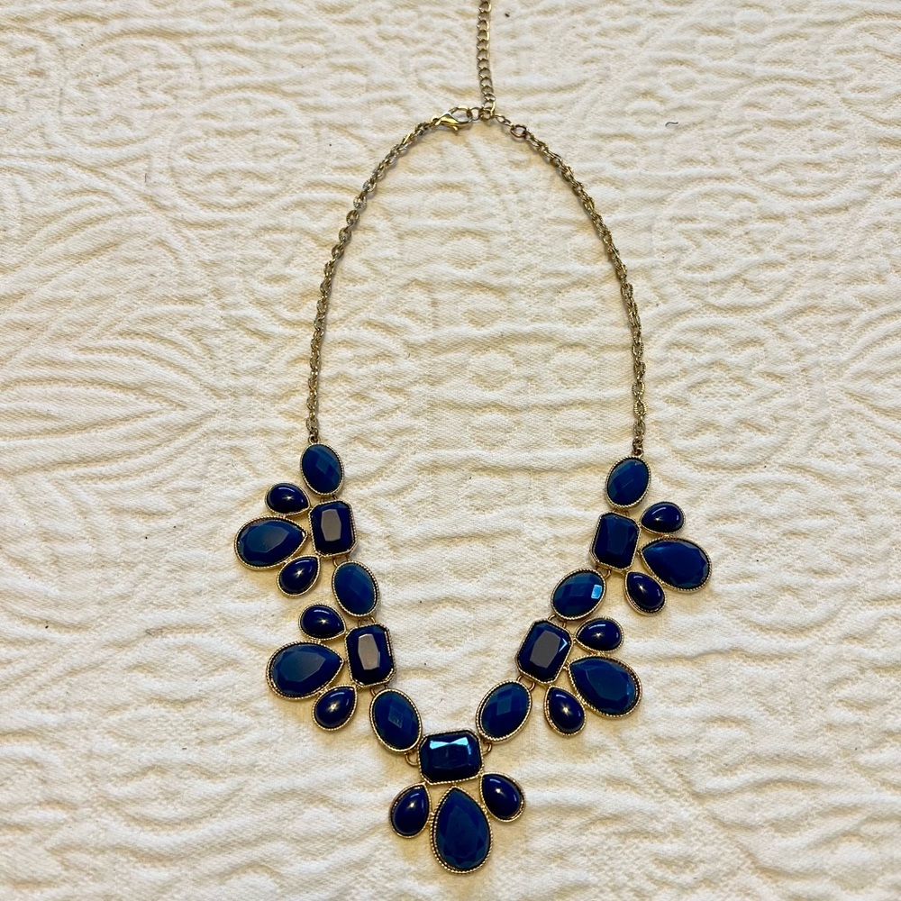Navy Blue Statement Necklace